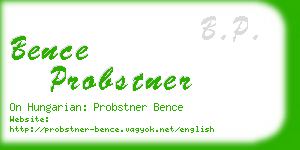 bence probstner business card